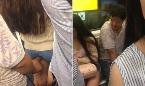 【痴漢の瞬間】電車で被害に遭っている女性たちの反応をご覧ください・・・114枚・91枚目