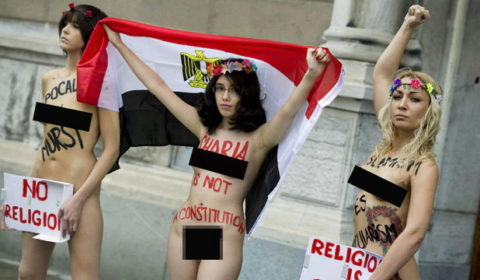 イスラム女子の全裸デモ。これ死刑じゃないの？エロいからいいの？（画像あり）・10枚目