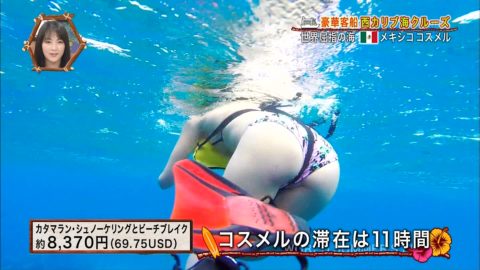 【TVエロ】水中で女性の水着を撮影したシーン。これ絶対に狙ってるよな？ｗｗｗｗｗｗｗ・21枚目